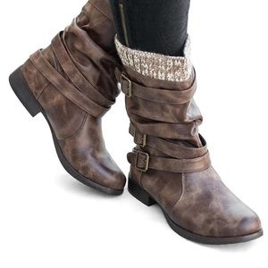Sweater cuffed boots, 9.5